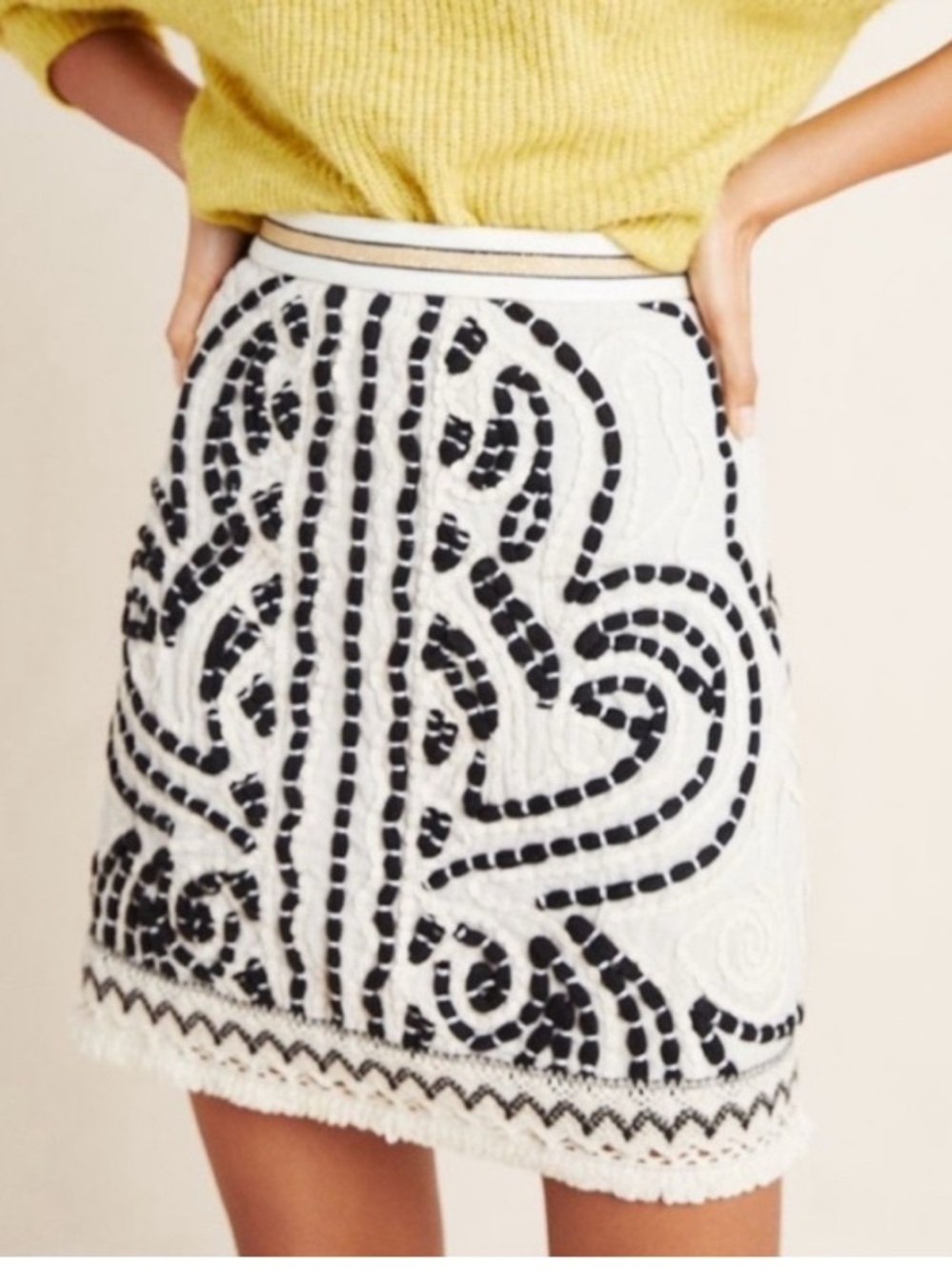 Anthropologie Cary’s  Embroidered Mini Skirt, Boho, Embroidered, NWT, size 0